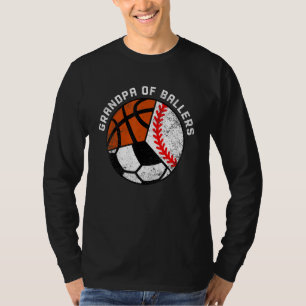 Mans Opa Van Ballers   Honkbal Voetbal Basketba T-shirt