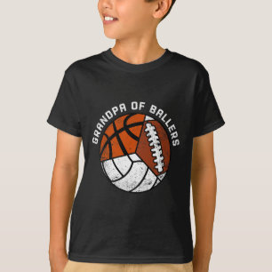 Mans Opa Van Llers Grappige Volleybal Schets Voetb T-shirt