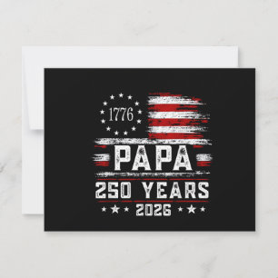 Mans Papa Amerikaanse Vlag 250 Jaar 4 juli Gran Bedankkaart