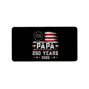 Mans Papa Amerikaanse Vlag 250 Jaar 4 juli Gran Etiket