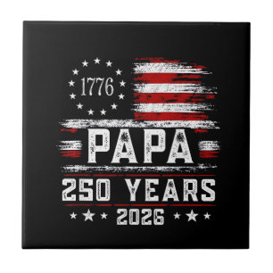 Mans Papa Amerikaanse Vlag 250 Jaar 4 juli Gran Tegeltje