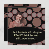 Mans Retro 40e verjaardagsfeestje Kaart (Voorkant / Achterkant)