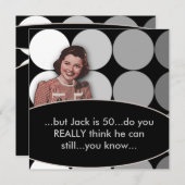 Mans Retro 50e verjaardag Uitnodiging (Voorkant / Achterkant)