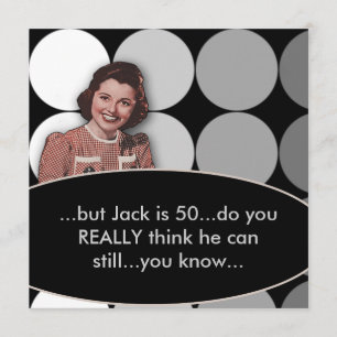 Mans Retro 50th Birthday Invitation