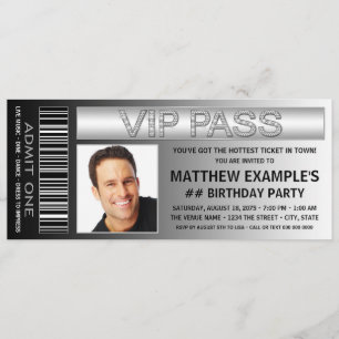 Mans Ticket Birthday Party Kaart