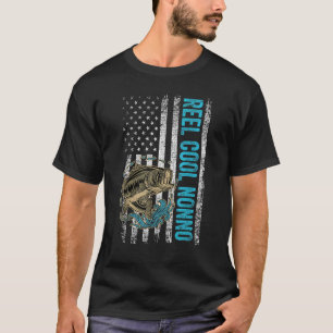 Mans Vaderdag Reel Cool Nonno Vis Amerikaanse Vla T-shirt