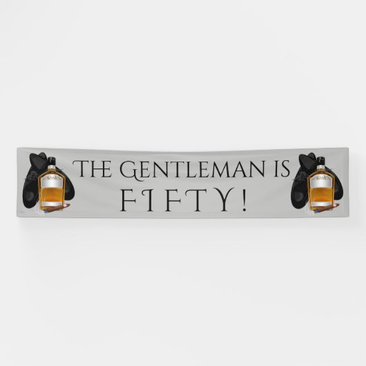 Mans Whiskey en Sigaar Verjaardag Banner (Horizontaal)
