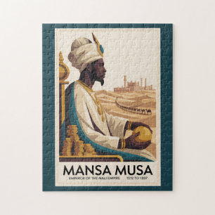 Mansa Musa Mali Rijk Afrikaanse Koning Illustratie Legpuzzel