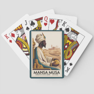 Mansa Musa Mali Rijk Afrikaanse Koning Illustratie Pokerkaarten