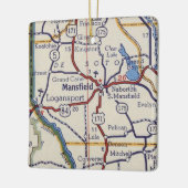Mansfield LA  Map Keramisch Ornament (Links)