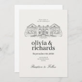 Mansion Classique Faire-part de mariage (Devant / Derrière)