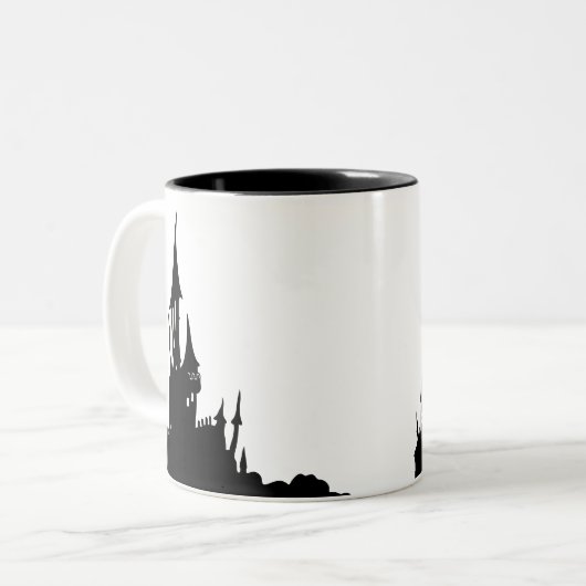 Mansion éffrayante Halloween Mug café à deux tons (Devant gauche)