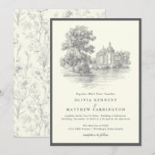 Mansion Venue Old Money Aesthetic Ivory Wedding  Kaart (Voorkant / Achterkant)