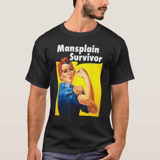 Mansplain Survivor Tshirt Funny Mansplaining Femin (Voorkant)