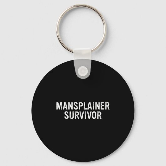 Mansplainer Survivor Funny Simple Design Sleutelhanger (Voorkant)