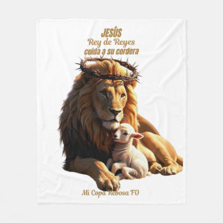 Manta de León Jesús Koning der Koningen - Dekbed Fleece Deken