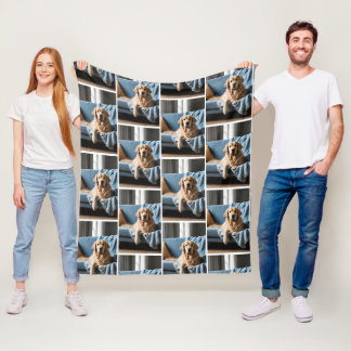 Manta personalizada con foto de perro fleece deken