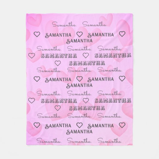 Manta polar personalizada de corazones fleece deken (Voorkant)