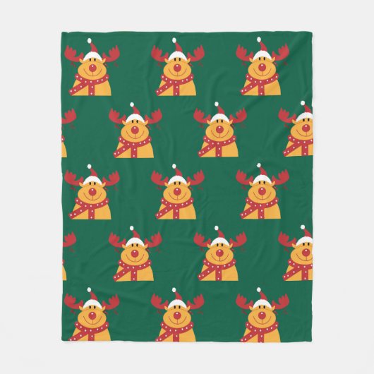 Manta Polar "Reno Nariz Roja" Fleece Deken (Voorkant)
