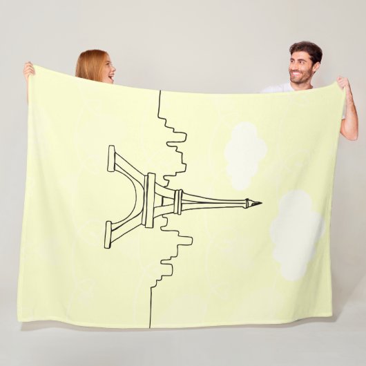 Manta Polar Torre Eiffel  Fleece Deken (In situ)