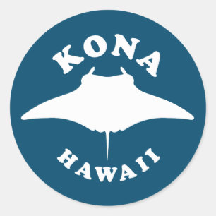Manta Ray duiken in Kona, Hawaï Ronde Sticker