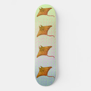 Manta Ray Flames custom name Skateboard