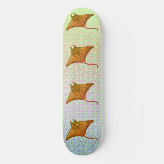 Manta Ray Flames custom name Skateboard  (Recto)