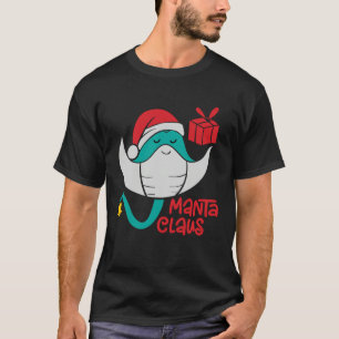Manta Ray Kerstman Kerststrand   Manta Claus T-shirt