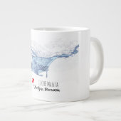 Manta ray silhouet extra grote beker (Voorkant rechts)