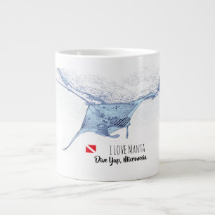 Manta ray silhouet extra grote beker