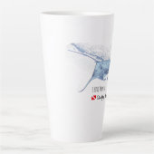 Manta ray silhouet frosted glas koffie mok (Voorkant)