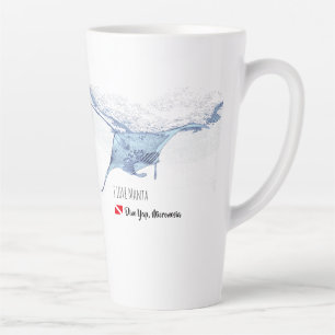 Manta ray silhouet frosted glas koffie mok