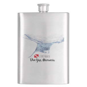Manta ray silhouet frosted glas koffie mok flacon