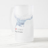 Manta ray silhouet matglas bierpul (Voorkant links)