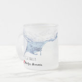 Manta ray silhouet matglas koffiemok (Voorkant links)