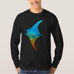 Manta Ray Silhouette Earth Day en Ocean Week T-shirt