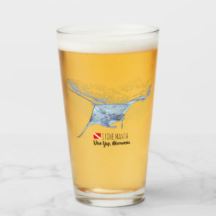 Manta ray silhouette glas