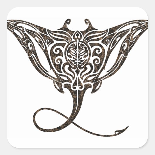 Manta Ray Vierkante Sticker (Voorkant)