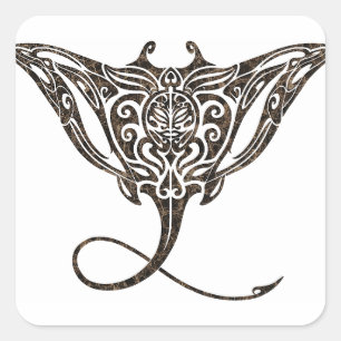 Manta Ray Vierkante Sticker