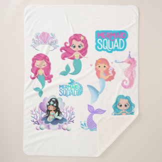 Manta sherpa infantil sirena deken