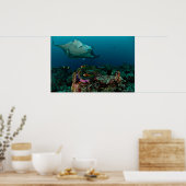 Mantaray sur l'anémone - Poster (Cuisine)