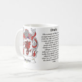 Manteau de famille de Drake de tasse de bras (Devant gauche)