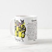 Manteau de famille de Simons de tasse de bras (Devant gauche)