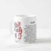 Manteau de famille de Todd de tasse de bras (Devant gauche)