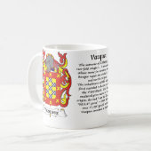 Manteau de famille de Vazquez de tasse de bras (Devant gauche)