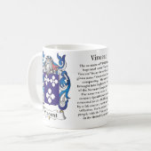 Manteau de famille de Vincent de tasse de bras (Devant gauche)