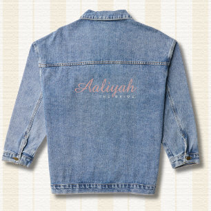 Manteau de mariage en denim personnalisé Rose po