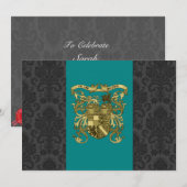 Manteau des bras médiéval épousant des invitations (Devant / Derrière)