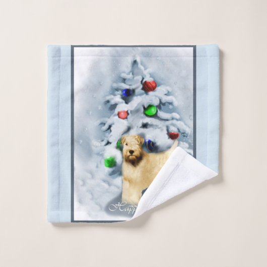 Manteau doux Wheaten Terrier Noël (Gant de toilette)