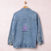 Manteau en Denim Dreamy Cat | Lune de Chat Violet